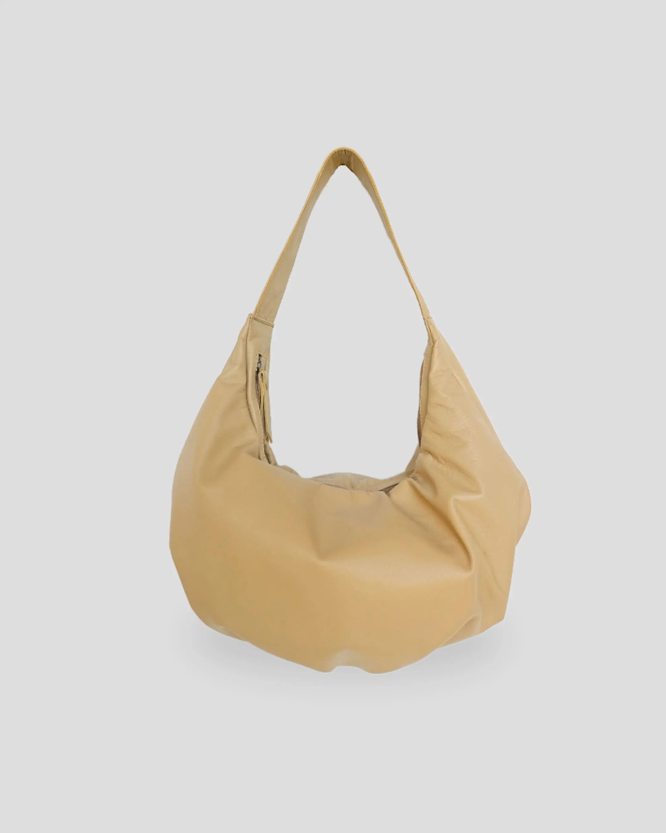 Boho Bag cream colored shoulder bag for women handmade from Indonesian goat leather