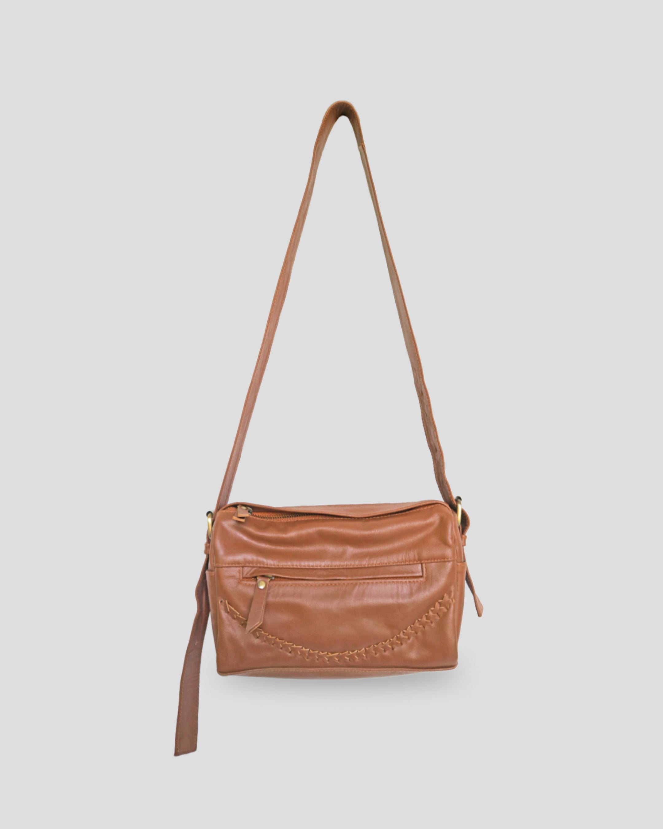 One Pocket Anyam sling bag by Nam Leather Bali