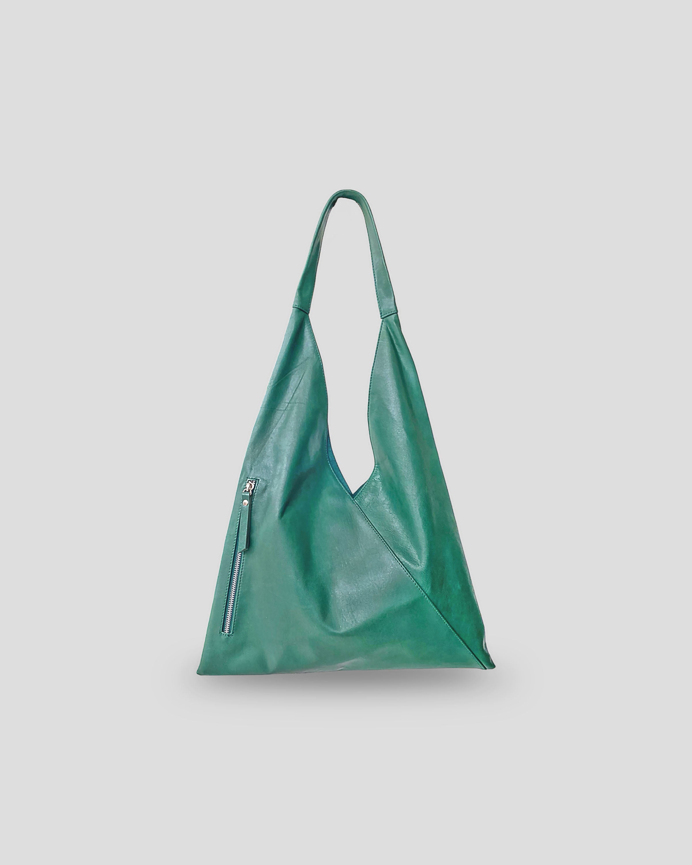 Moon Pluz Bag premium goat leather shoulder bag with silver stud detailing