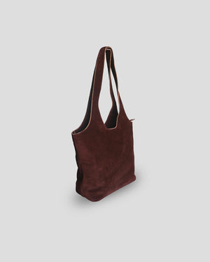Brown suede tote bag 